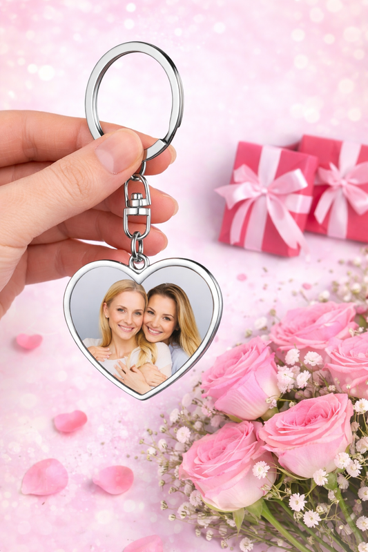 Photo Heart Keychain