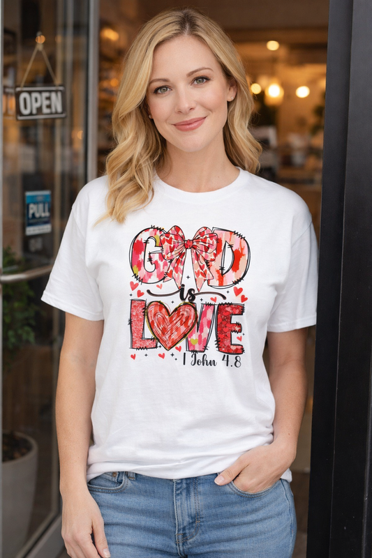 God Is Love Christian Valentine’s Day T-Shirt – 1 John 4:8