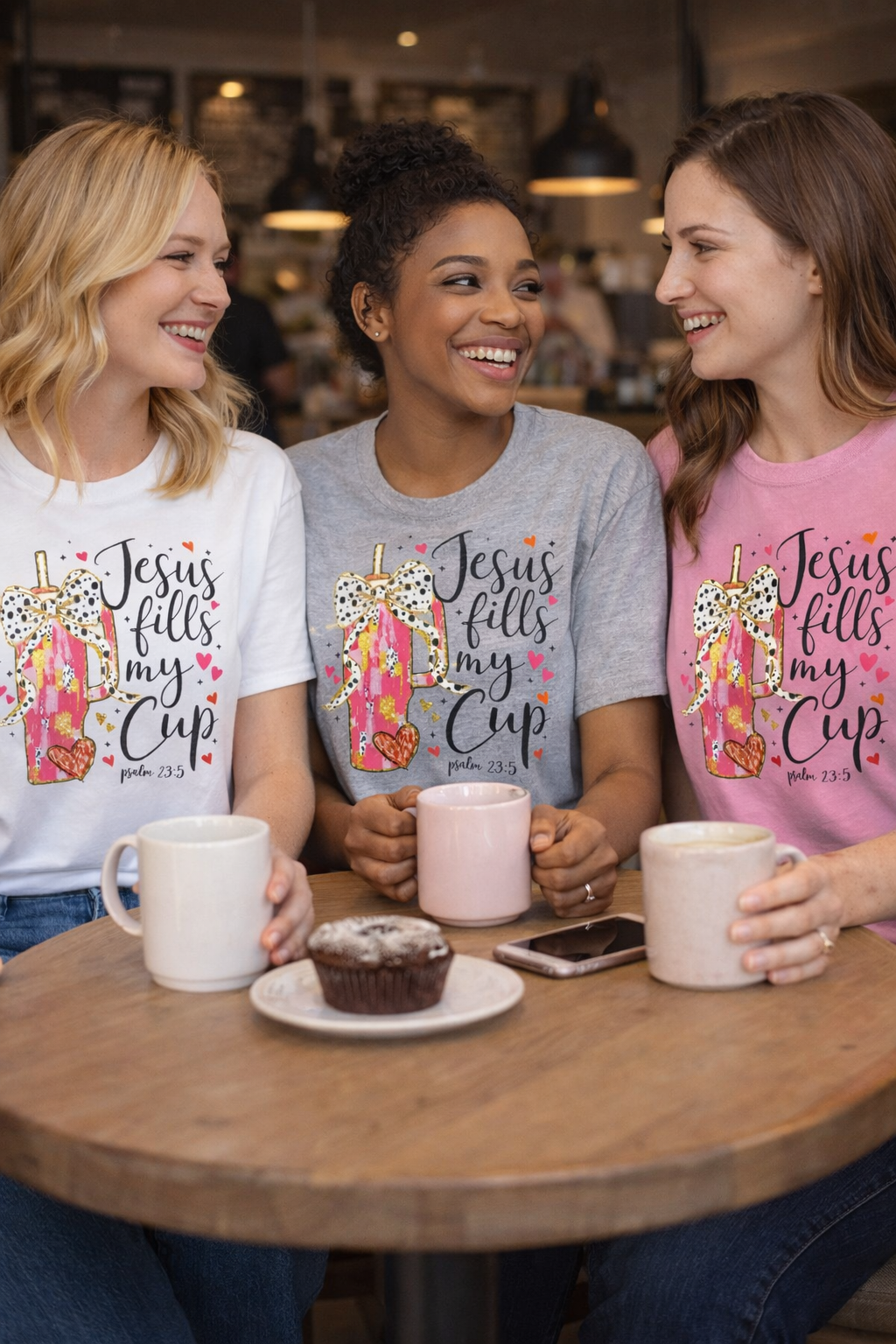 Jesus Fills My Cup Christian Valentine’s Day T-Shirt – Psalm 23:5