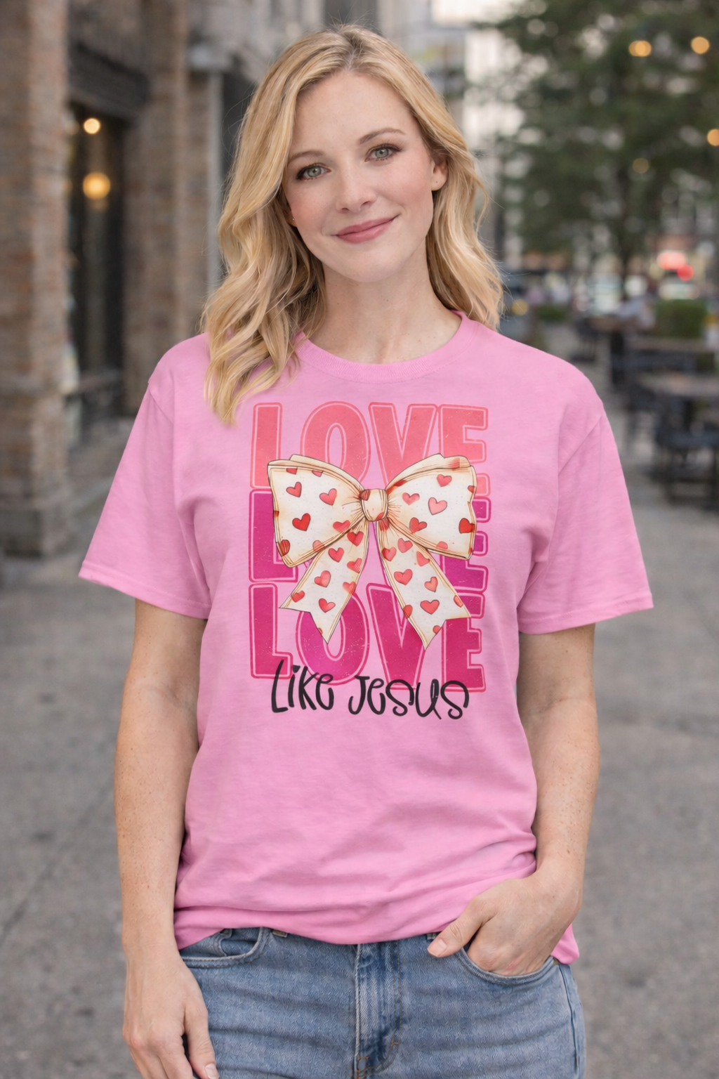 Love Like Jesus Bow Valentine’s Day T-Shirt
