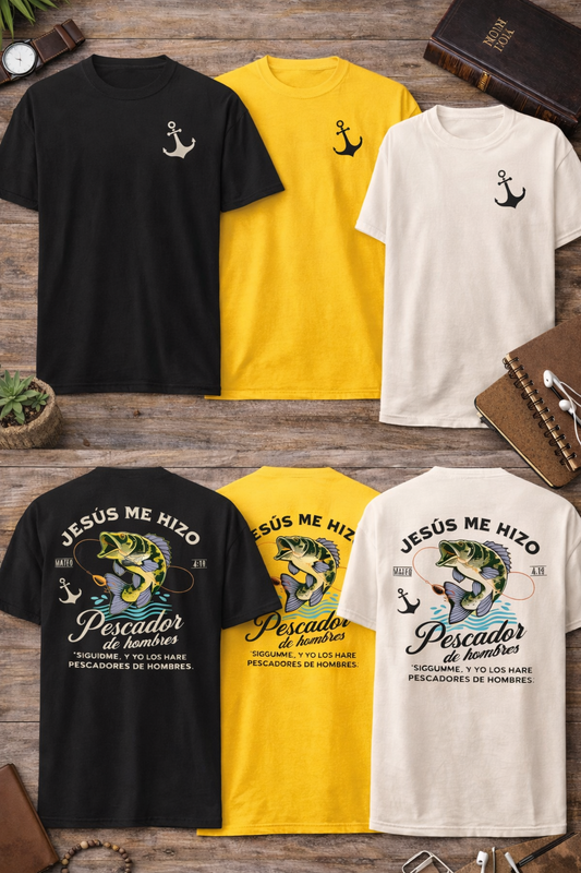 Camiseta “Jesús Me Hizo Pescador de Hombres” – Mateo 4:19