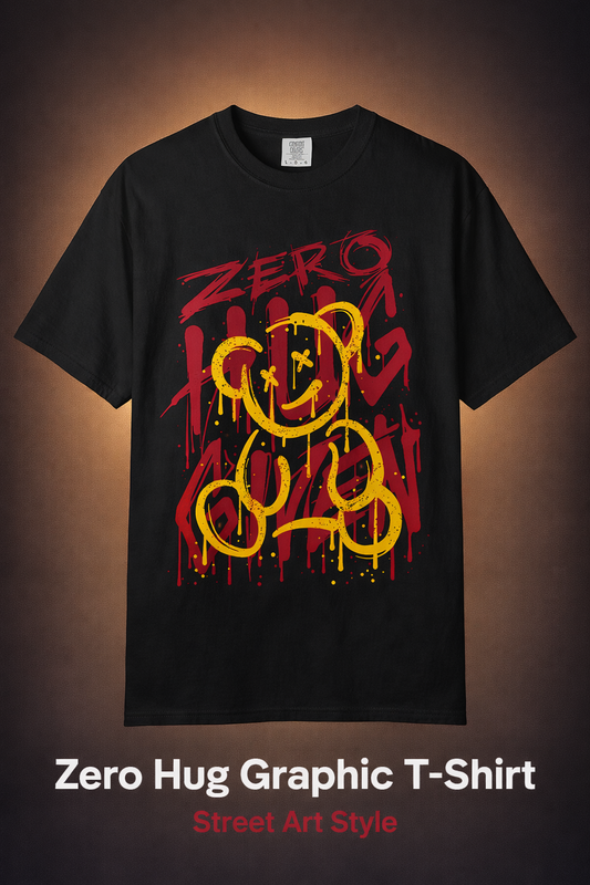 Zero Hug Graphic T-Shirt – Street Art Style Unisex Tee