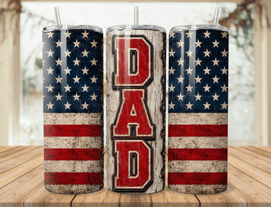 Dad American Flag Tumbler – Patriotic Gift for Legendary Dads