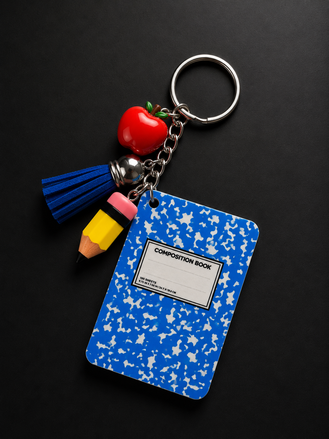 Personalized Pretend To Be A Notebook Keychain - Teacher Gift with Mini Charms