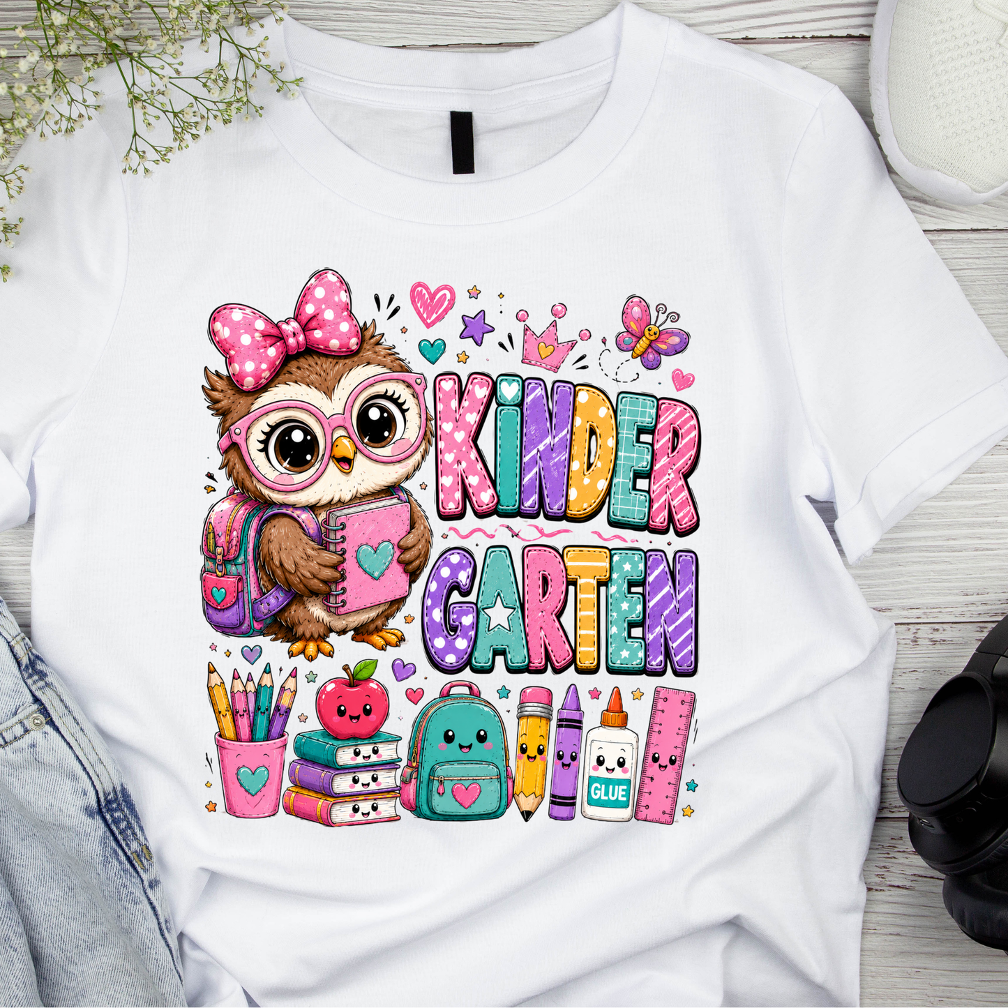 Cute Girls Back to School Shirt – Pre-K through Sixth Grade | Adorable Owl Graphic Tee | First Day of School Outfit | Kids School Shirt