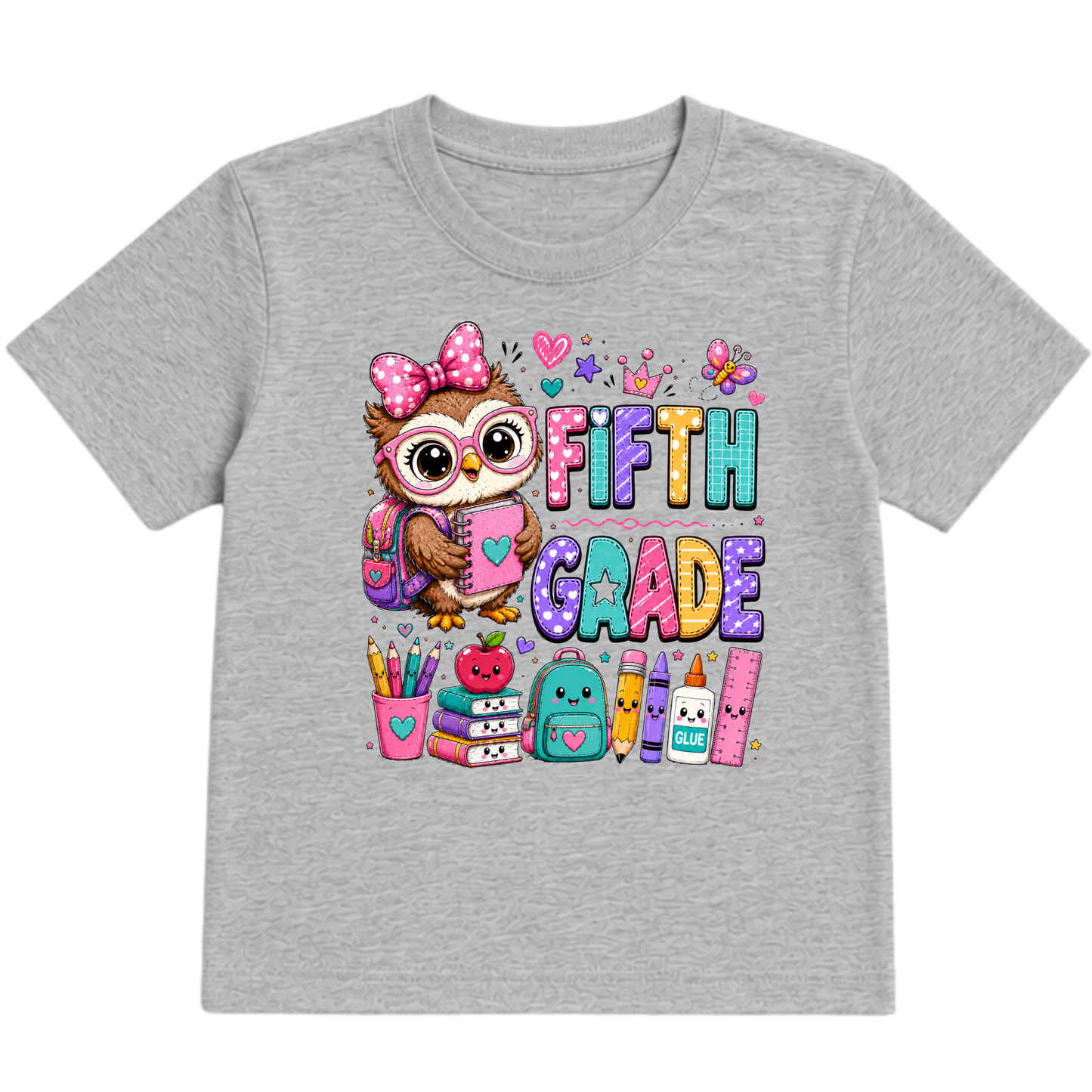Cute Girls Back to School Shirt – Pre-K through Sixth Grade | Adorable Owl Graphic Tee | First Day of School Outfit | Kids School Shirt