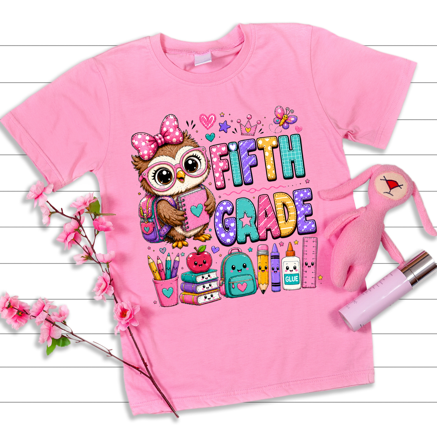 Cute Girls Back to School Shirt – Pre-K through Sixth Grade | Adorable Owl Graphic Tee | First Day of School Outfit | Kids School Shirt