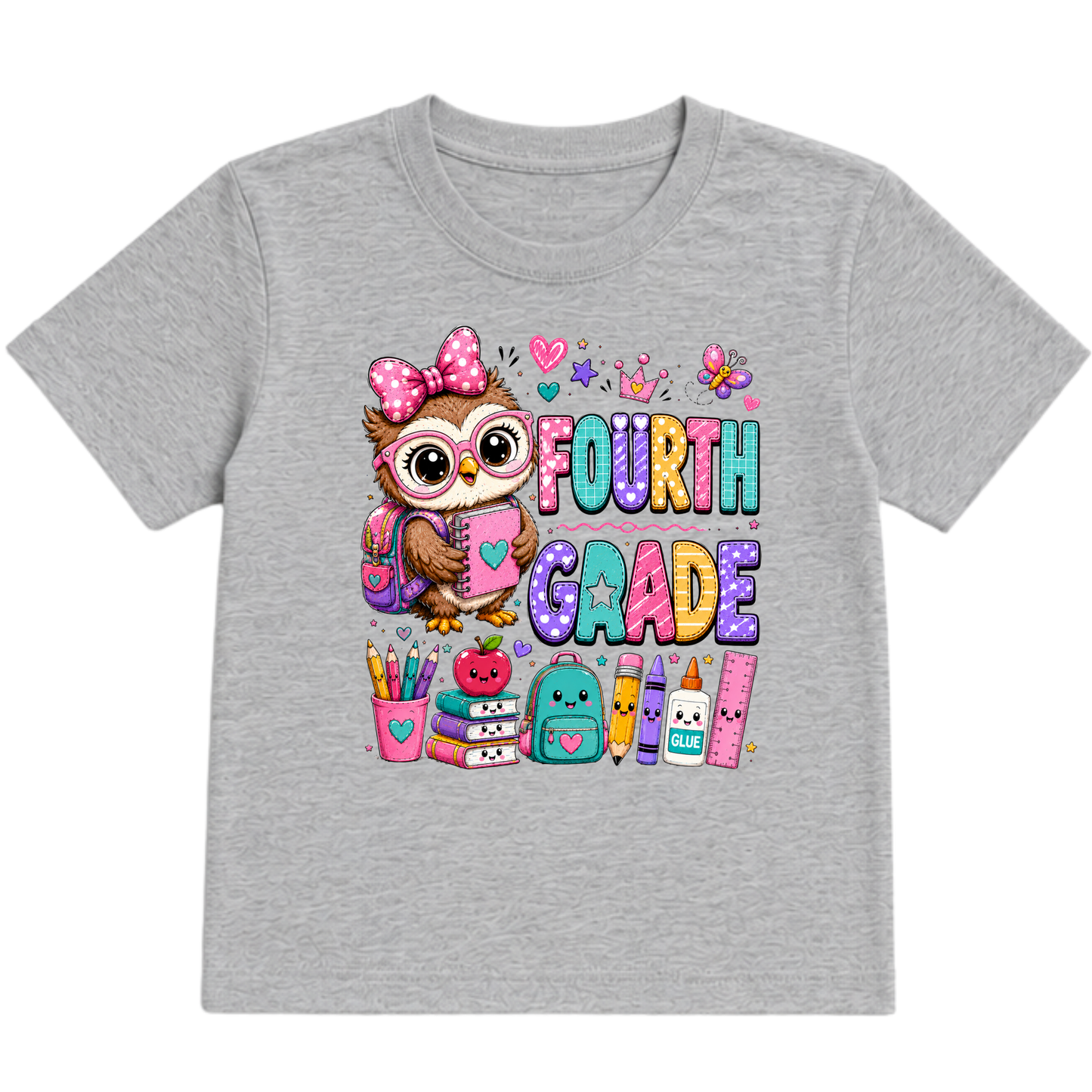 Cute Girls Back to School Shirt – Pre-K through Sixth Grade | Adorable Owl Graphic Tee | First Day of School Outfit | Kids School Shirt