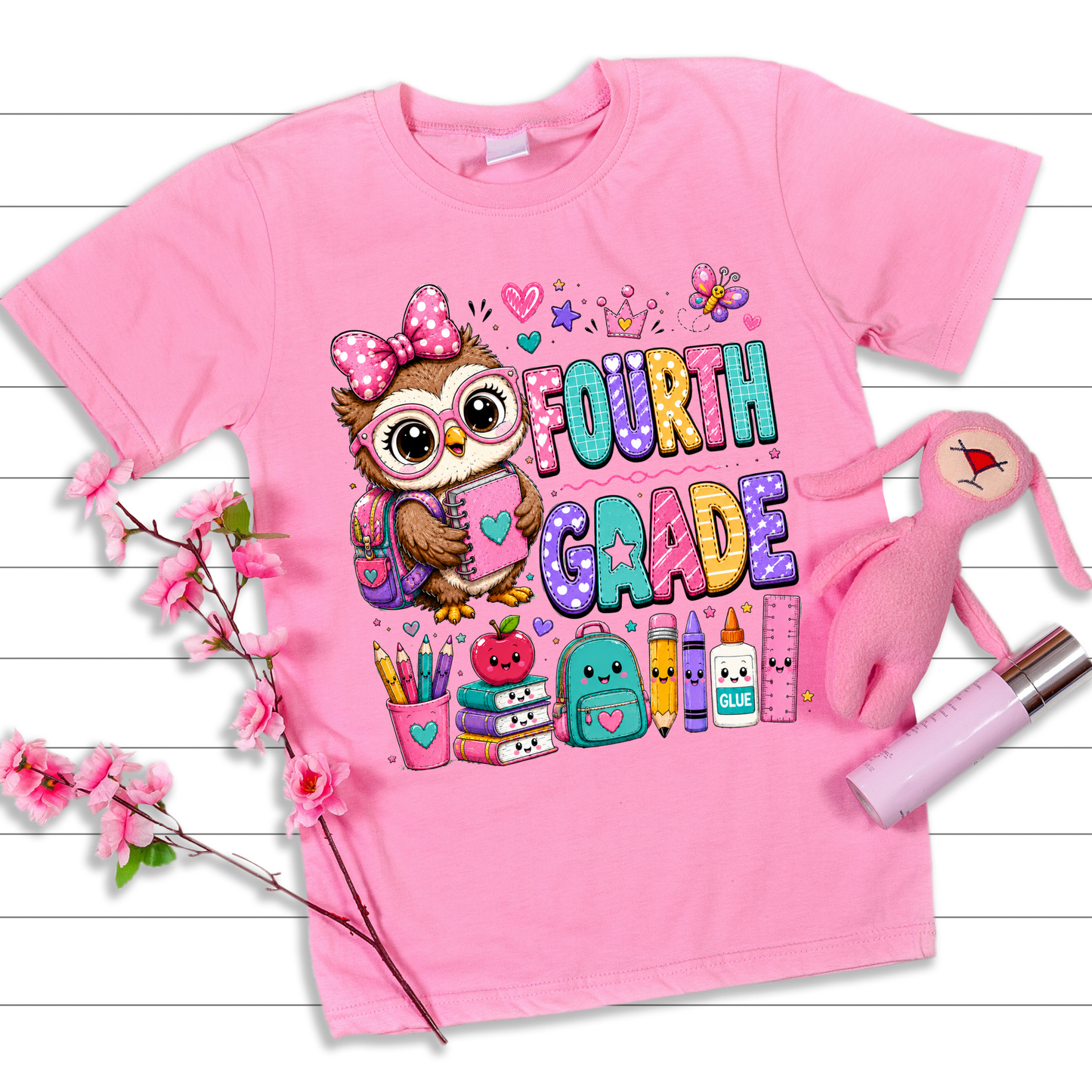 Cute Girls Back to School Shirt – Pre-K through Sixth Grade | Adorable Owl Graphic Tee | First Day of School Outfit | Kids School Shirt