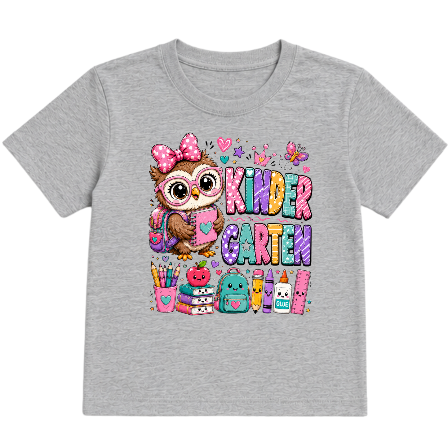 Cute Girls Back to School Shirt – Pre-K through Sixth Grade | Adorable Owl Graphic Tee | First Day of School Outfit | Kids School Shirt