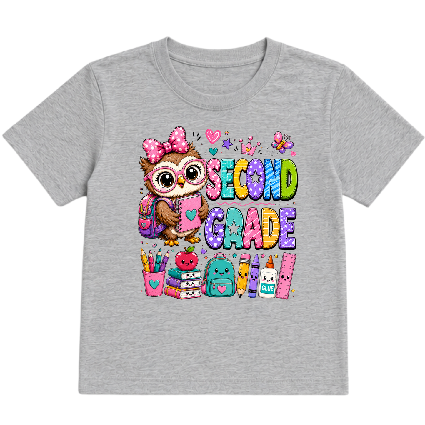 Cute Girls Back to School Shirt – Pre-K through Sixth Grade | Adorable Owl Graphic Tee | First Day of School Outfit | Kids School Shirt