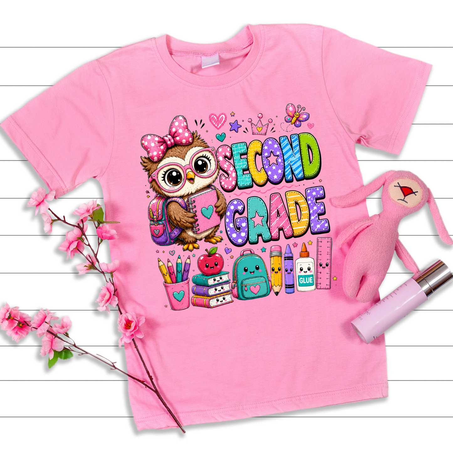 Cute Girls Back to School Shirt – Pre-K through Sixth Grade | Adorable Owl Graphic Tee | First Day of School Outfit | Kids School Shirt