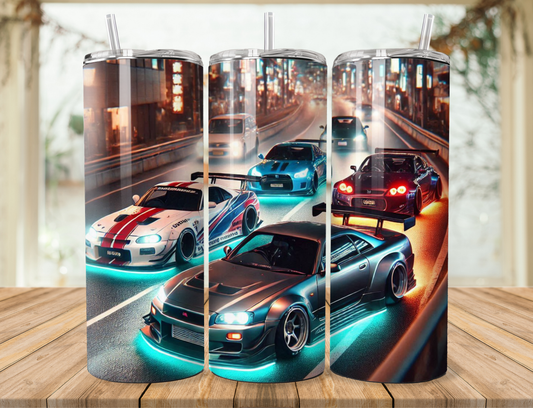 Racing Cars Metal Tumbler