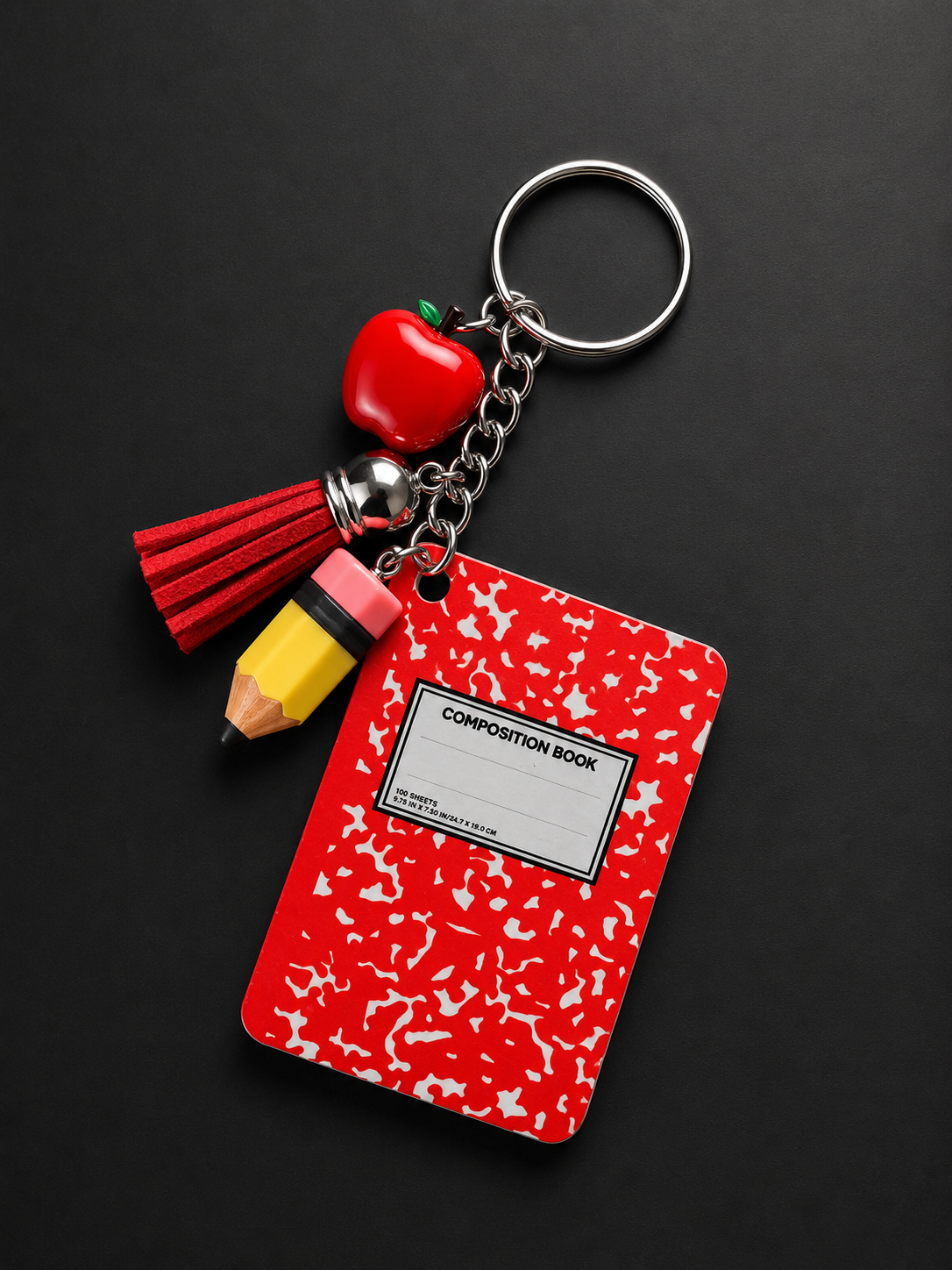 Personalized Pretend To Be A Notebook Keychain - Teacher Gift with Mini Charms