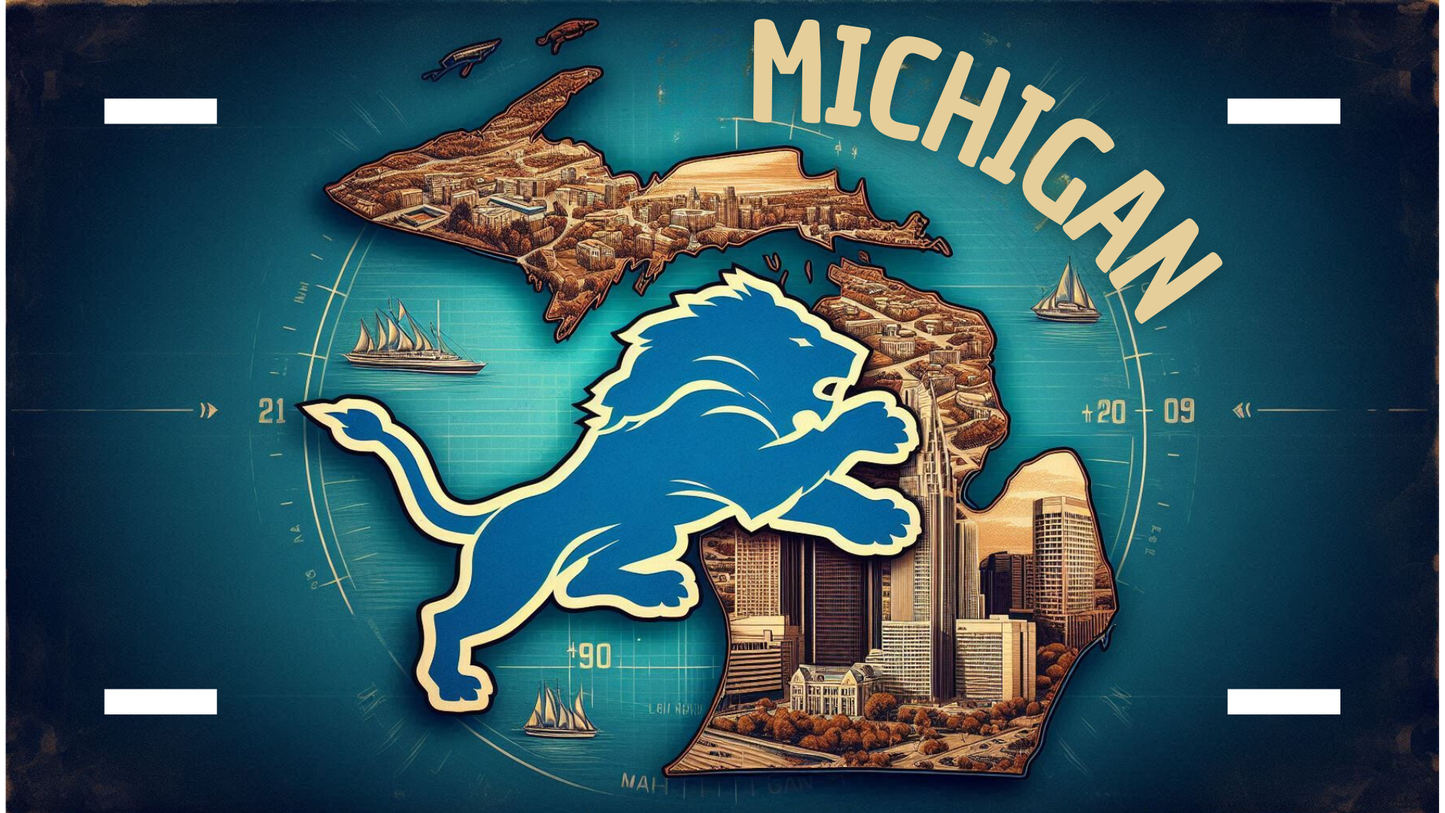 Detroit Lions Custom License Plate Design image 1
