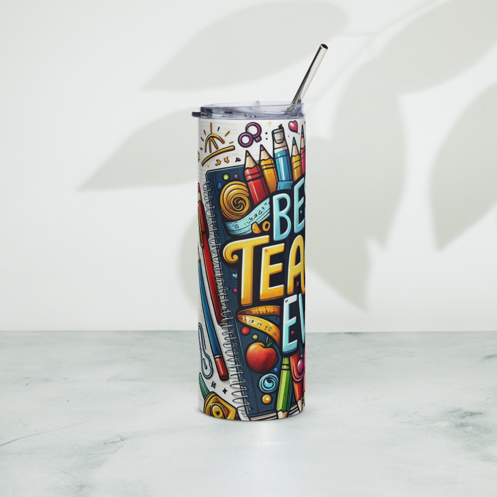 Best Teacher Ever Design Tumbler image 1
