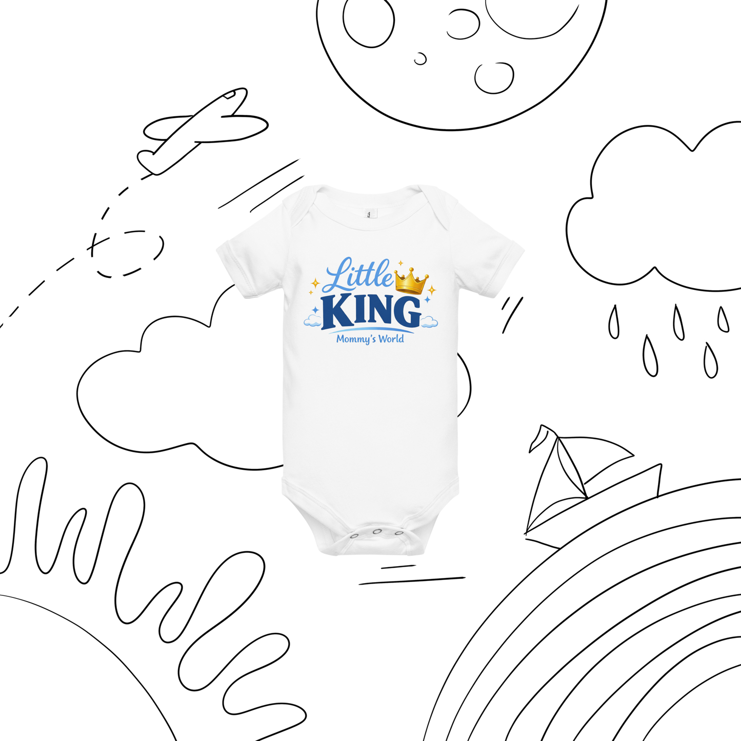 Little King Mommy's World Baby Onesie – Cute Baby Boy Crown Bodysuit