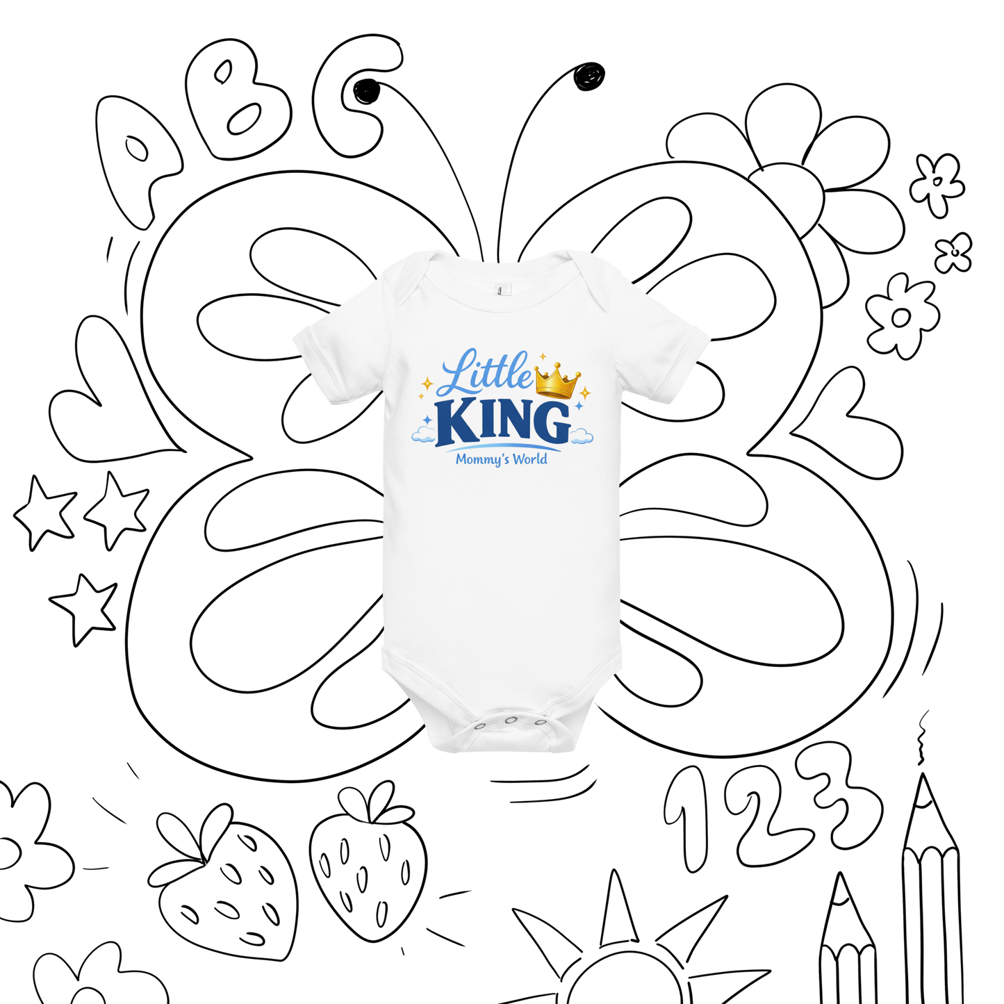 Little King Mommy's World Baby Onesie – Cute Baby Boy Crown Bodysuit