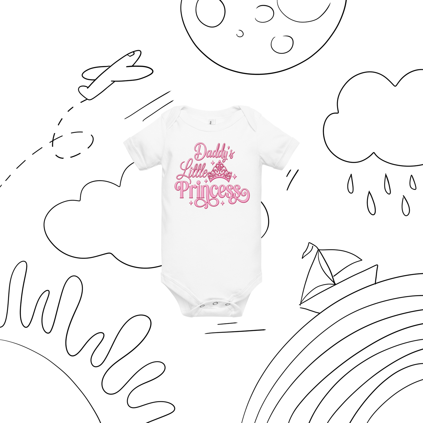 Daddy's Little Princess Baby Onesie – Cute Pink Crown Infant Bodysuit