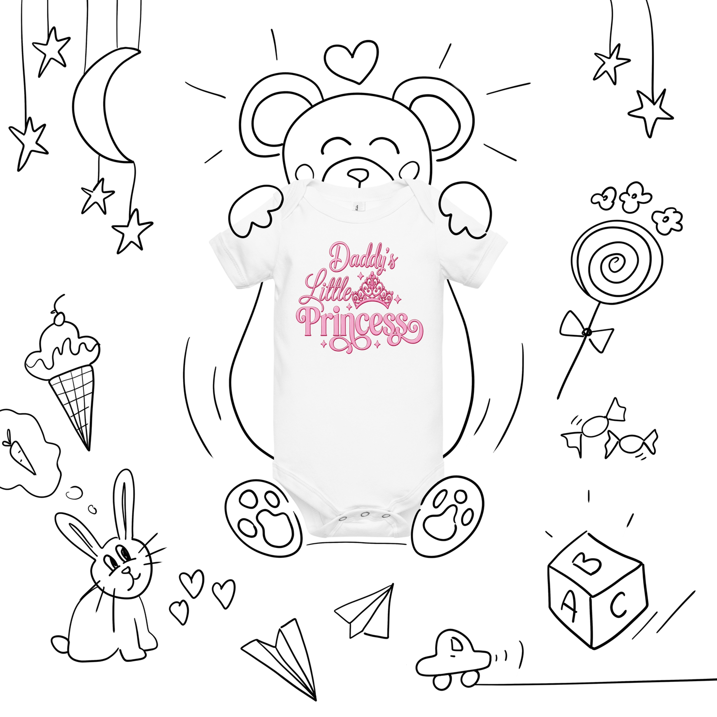 Daddy's Little Princess Baby Onesie – Cute Pink Crown Infant Bodysuit
