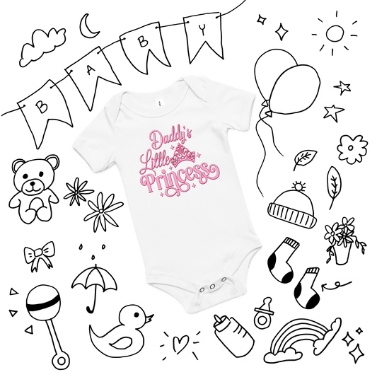 Daddy's Little Princess Baby Onesie – Cute Pink Crown Infant Bodysuit