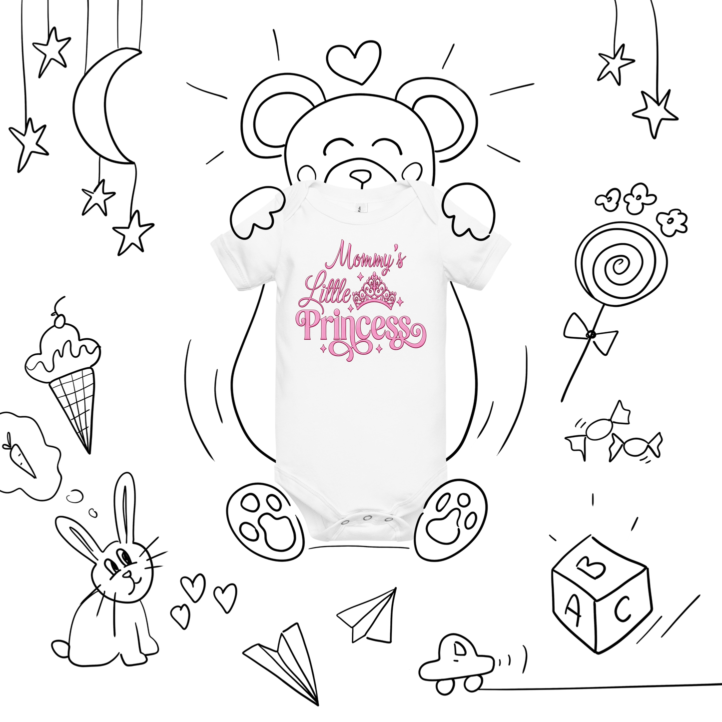 Mommy's Little Princess Baby Onesie – Cute Pink Princess Infant Bodysuit