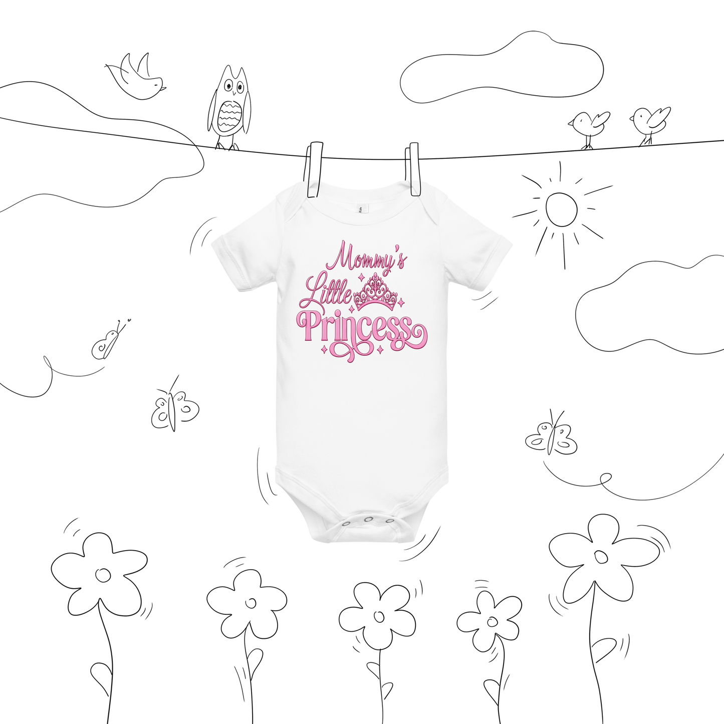 Mommy's Little Princess Baby Onesie – Cute Pink Princess Infant Bodysuit