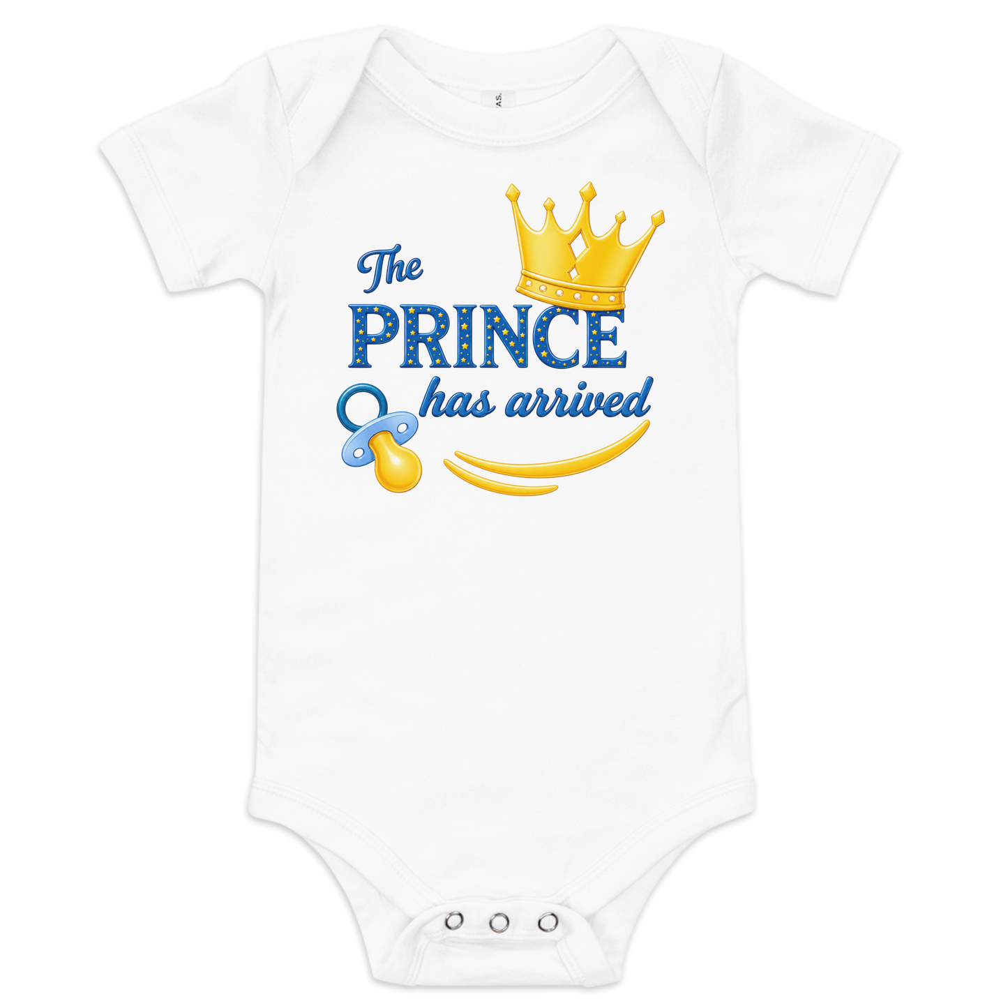 The Prince Has Arrived Baby Onesie – Cute Baby Boy Crown Bodysuit