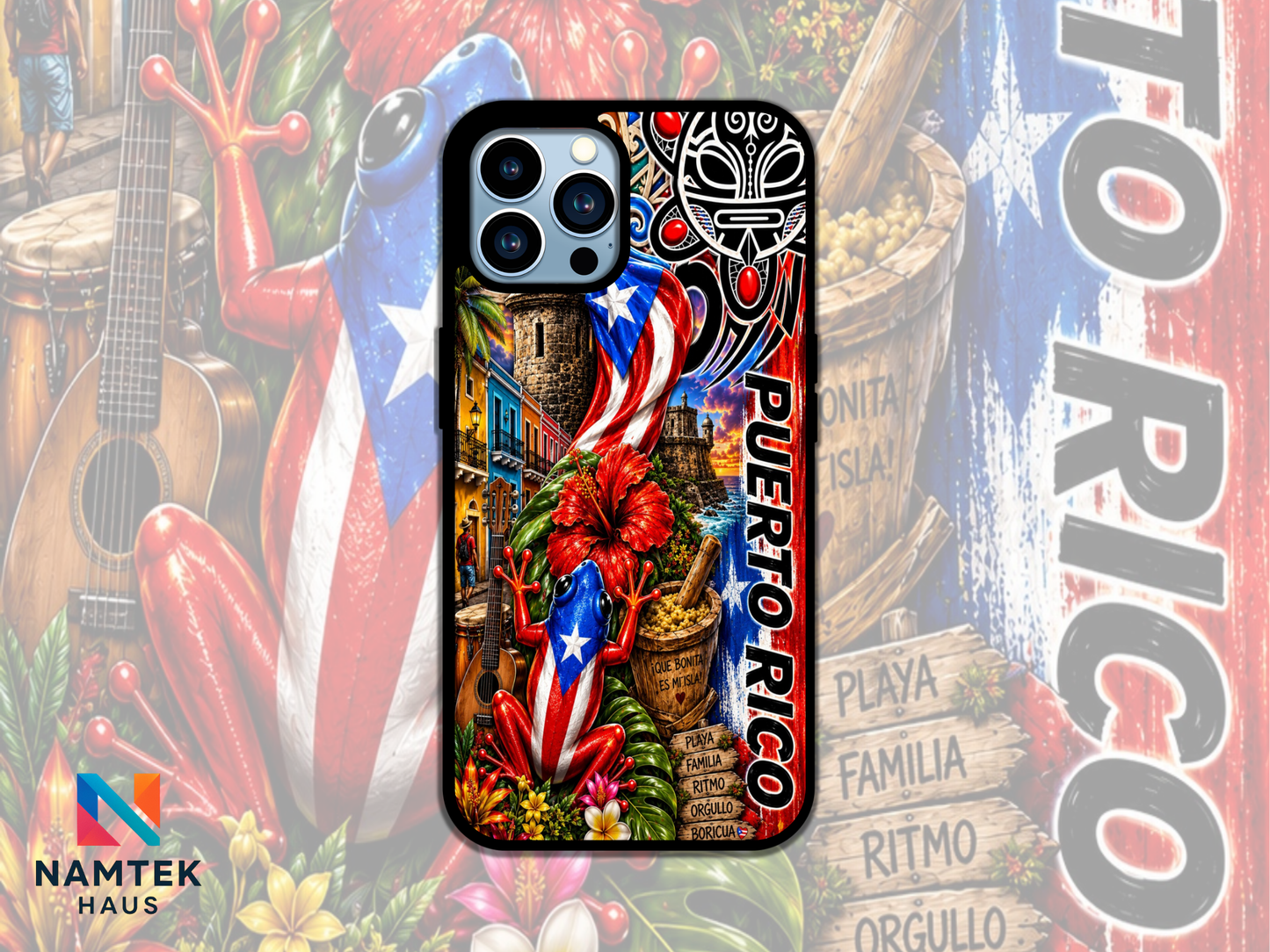 Puerto Rico Phone Case | Boricua Coquí Flag Tropical Protective Case
