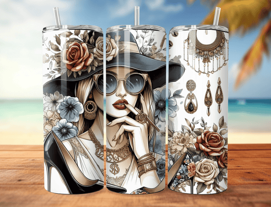 Vintage Elegant Woman Tumbler image 0
