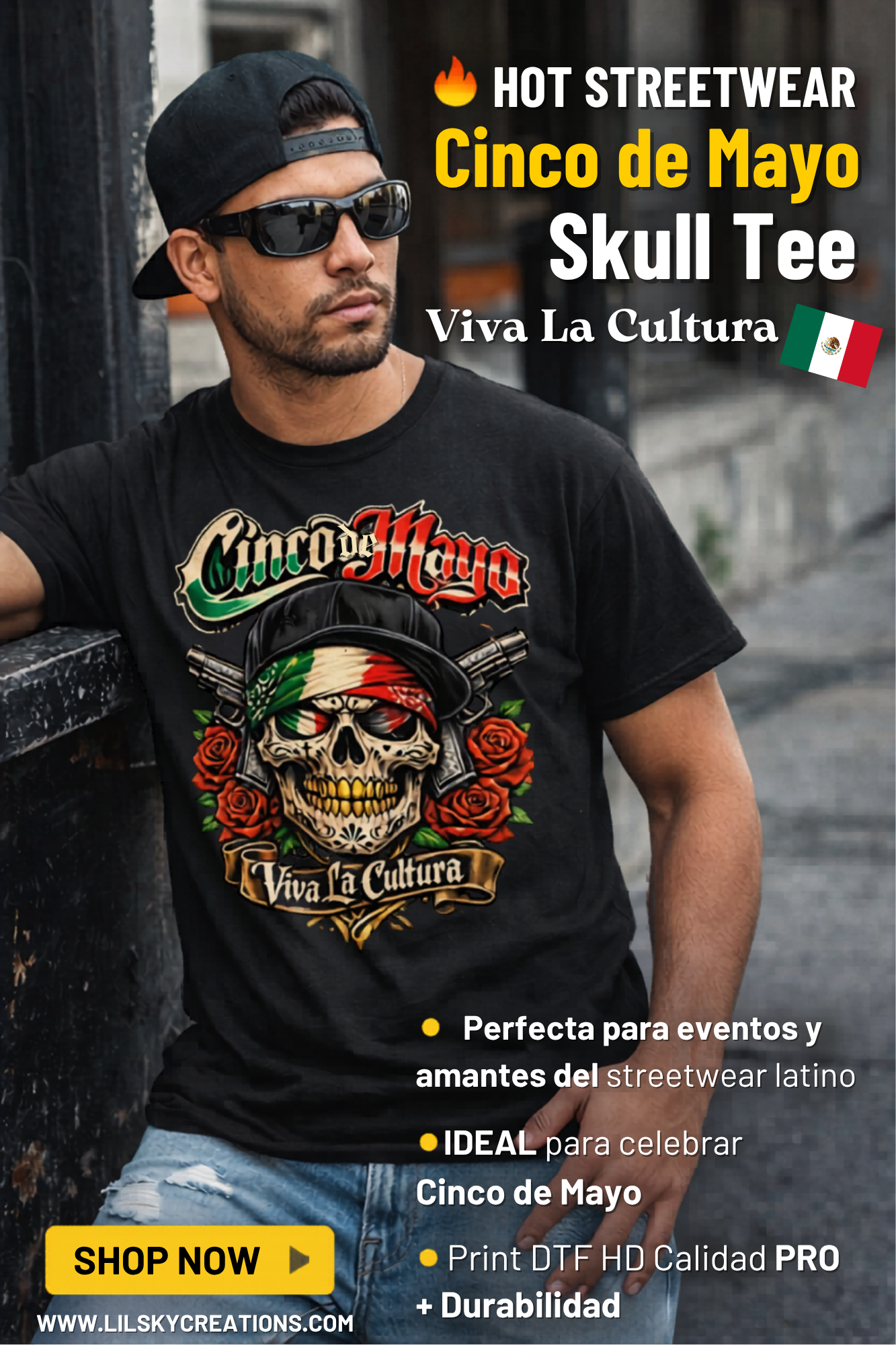 Cinco de Mayo Skull Tee – Viva La Cultura