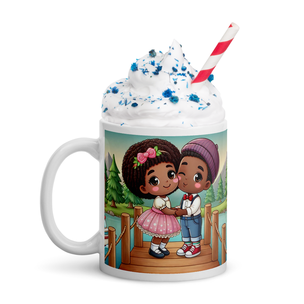 Couple On Dock - White Mug image 2