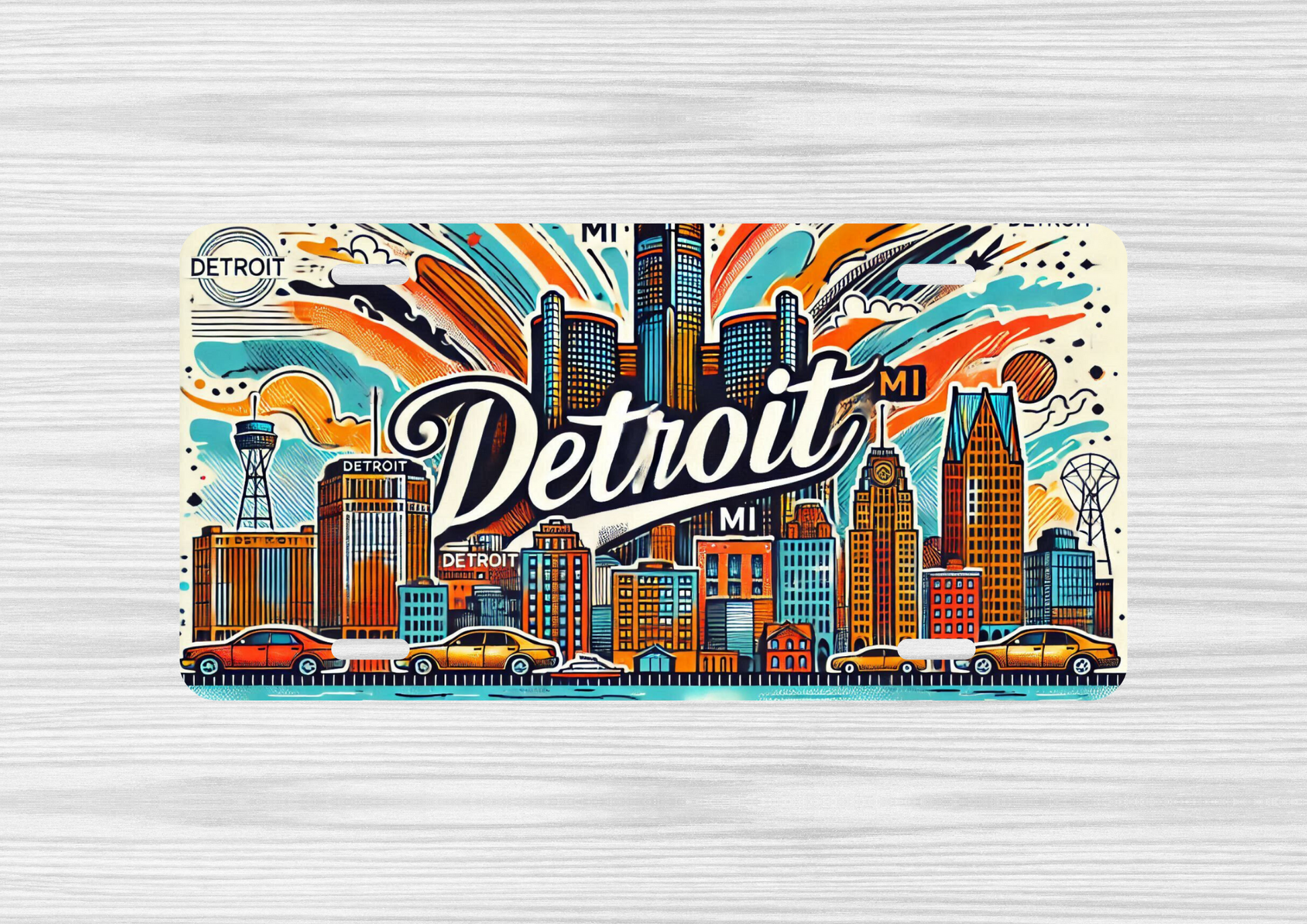 Detroit Custom License Plate Design (White) image 0
