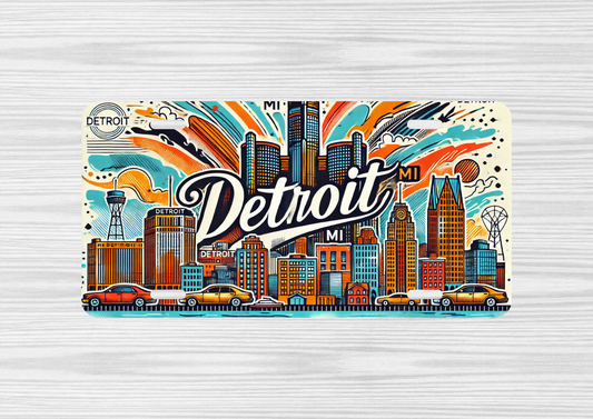 Detroit Custom License Plate Design (White) image 0