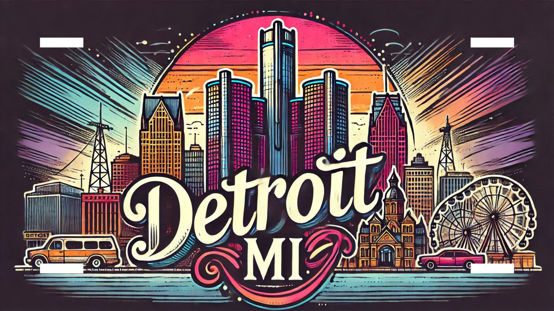 Detroit Custom License Plate Design (Dark) image 1