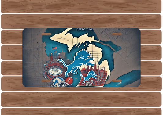 Michigan Lions Custom License Plate Design image 0