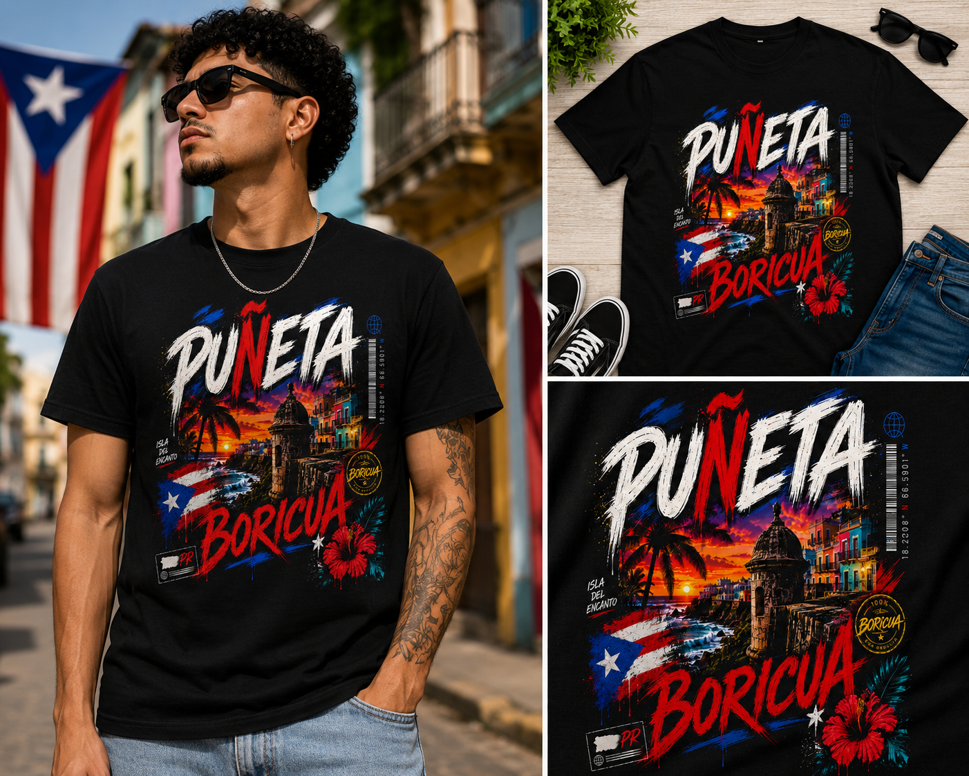 Puñeta Boricua Puerto Rico Pride Graphic T-Shirt