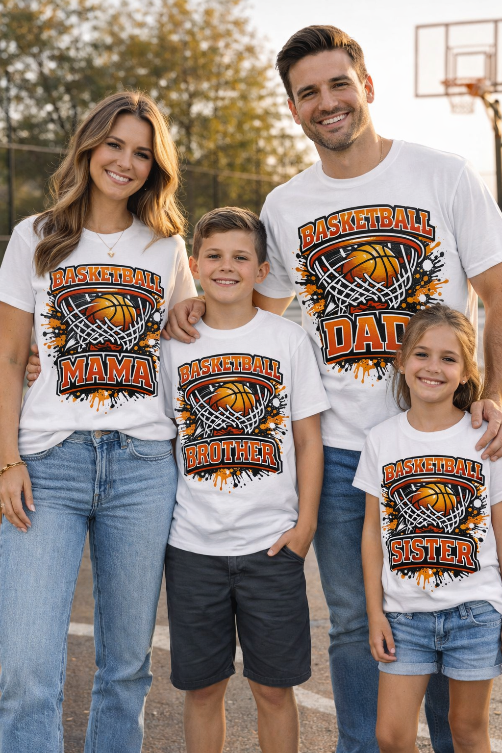 Basketball Family Matching Shirts – Mama, Dad, Brother, Sister, Grandma & Grandpa