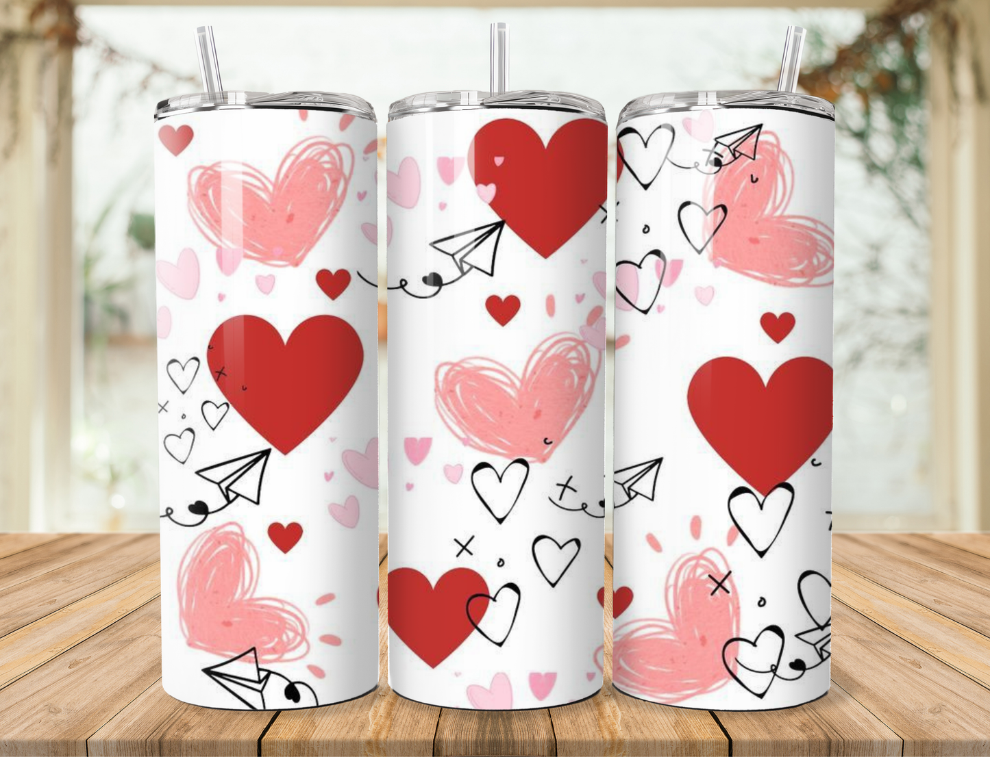Valentine Hearts Tumbler - 20oz Stainless Steel