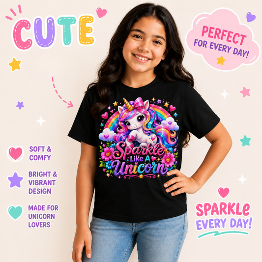 Sparkle Like A Unicorn – Girls T-Shirt