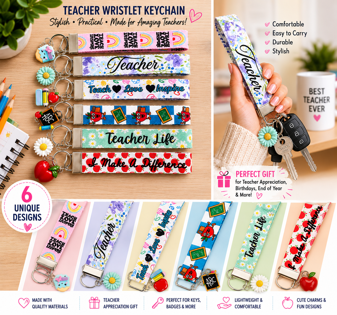 Teacher Wristlet Keychain – The Perfect Gift for Teachers