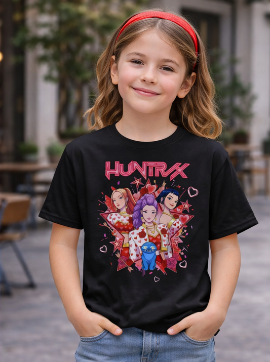 Kids Huntrix Valentine Graphic T-Shirt – Fun, Cute & Comfortable
