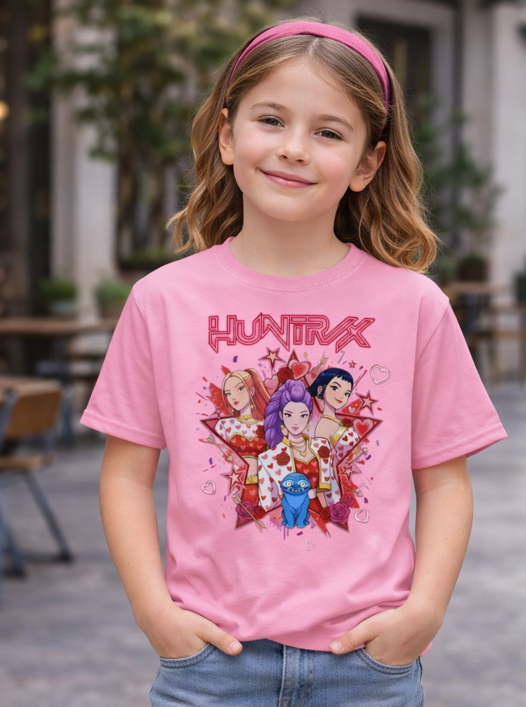 Kids Huntrix Valentine Graphic T-Shirt – Fun, Cute & Comfortable