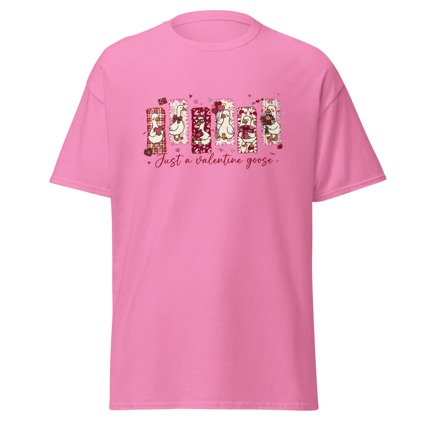 Just A Valentine Goose Graphic T-Shirt – Cute & Playful Love Design