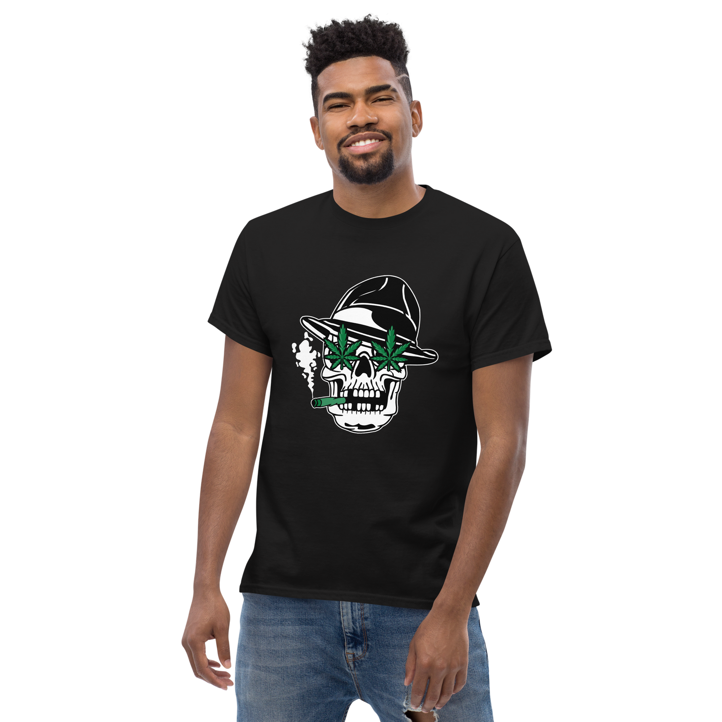 Skull Cannabis Eyes Graphic T-Shirt – Edgy Streetwear Style