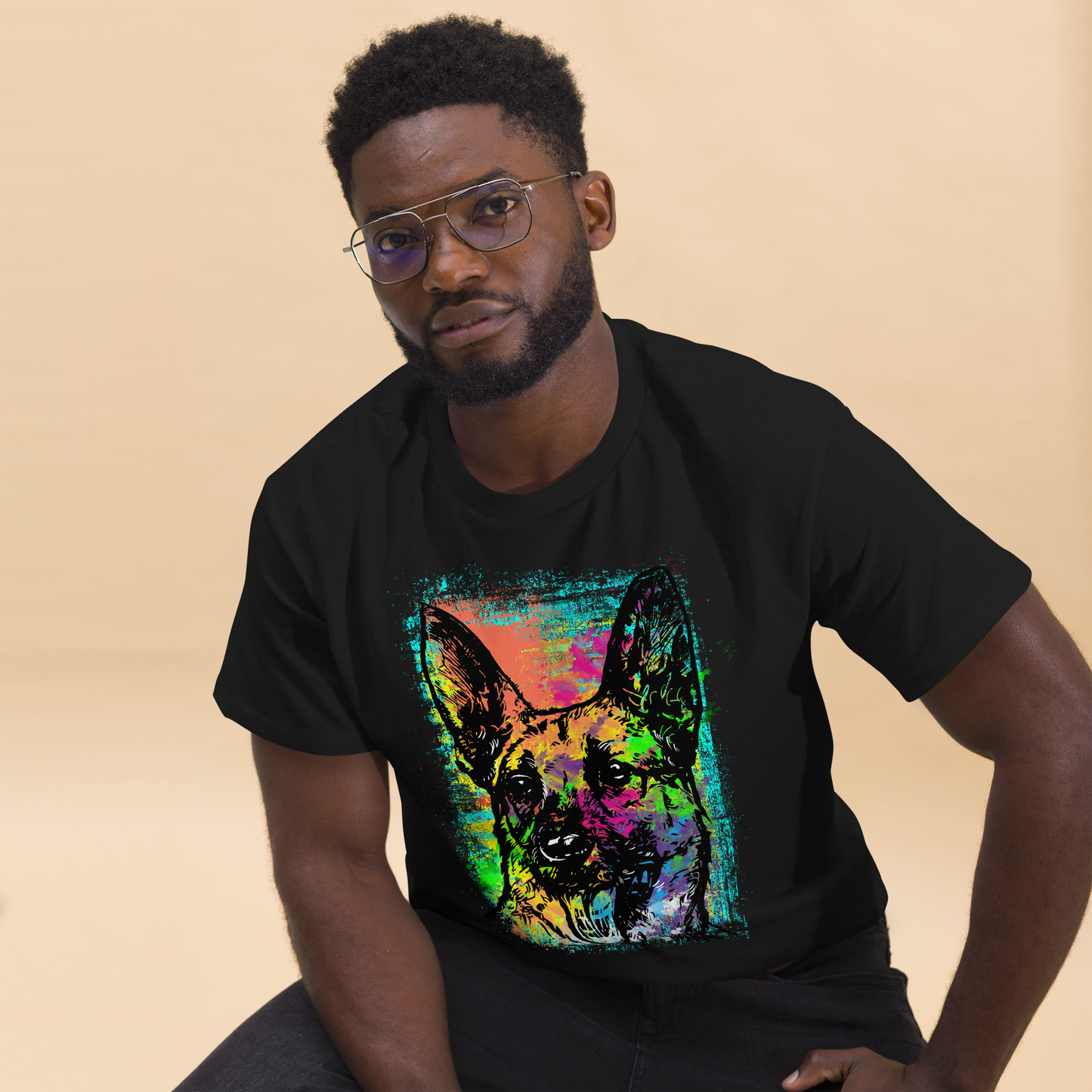 German Shepherd Artistic T-Shirt – Colorful Modern Dog Design