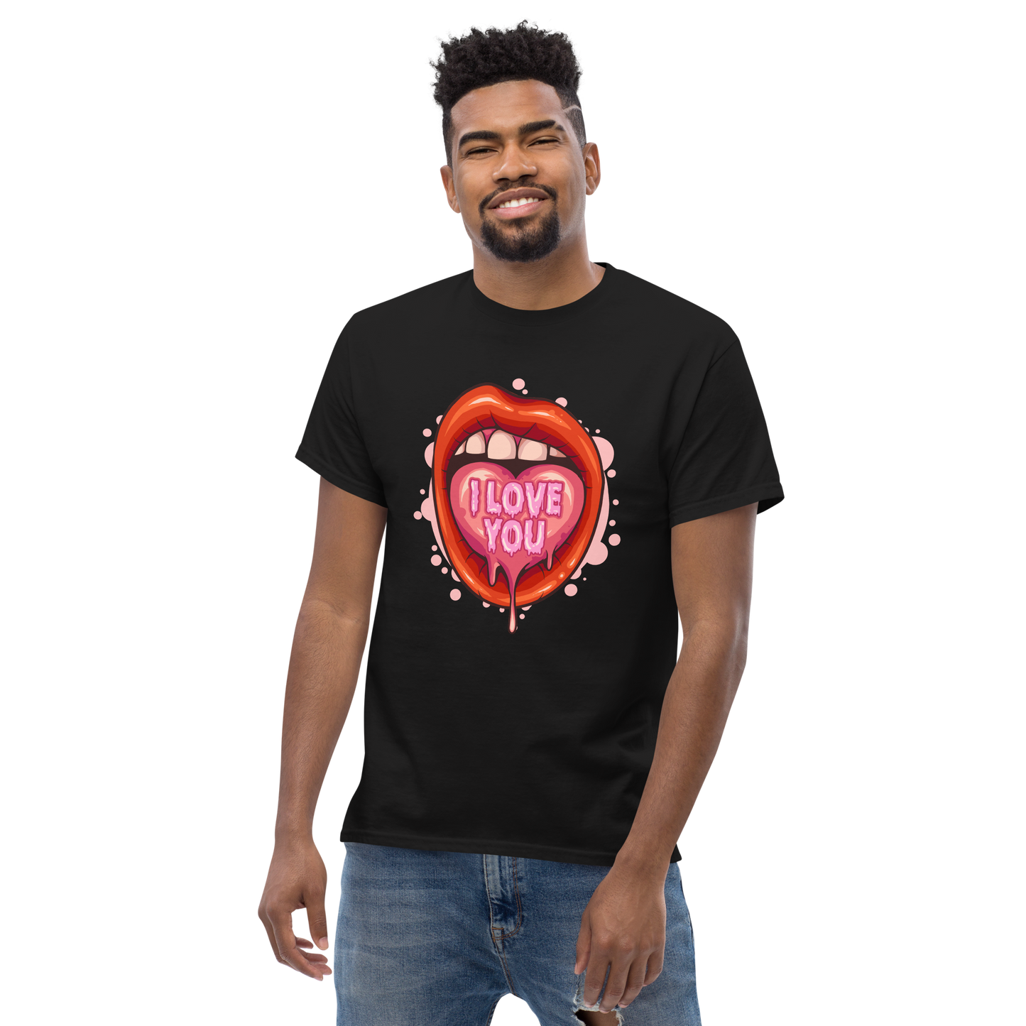 “I Love You” Lips Graphic T-Shirt – Bold Romantic Streetwear Design