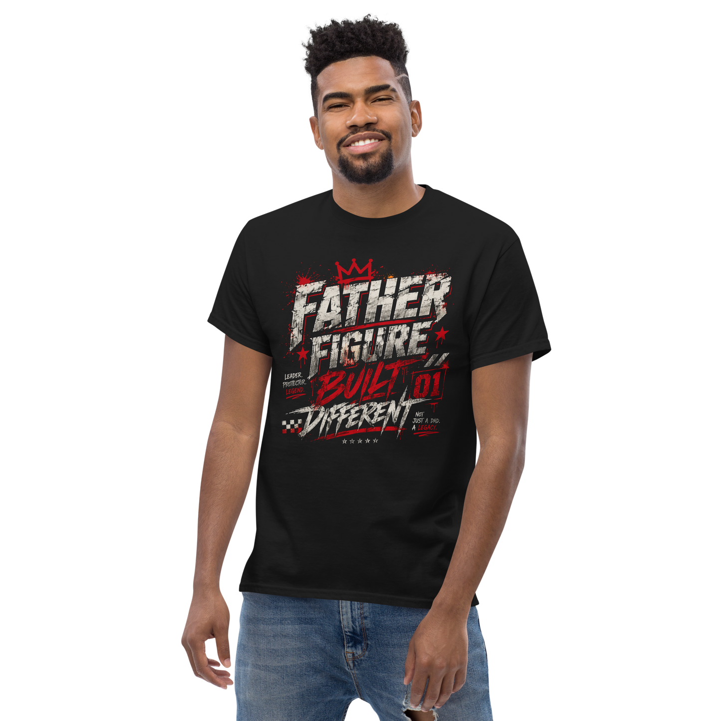 Father Figure Built Different T-Shirt – Bold Streetwear Dad Graphic Tee