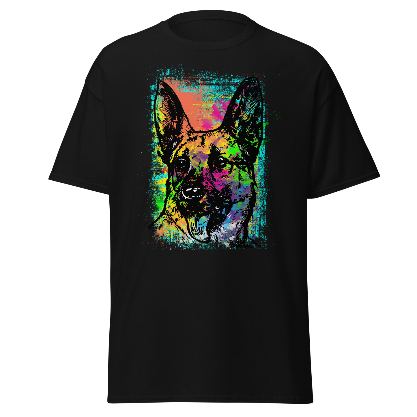 German Shepherd Artistic T-Shirt – Colorful Modern Dog Design