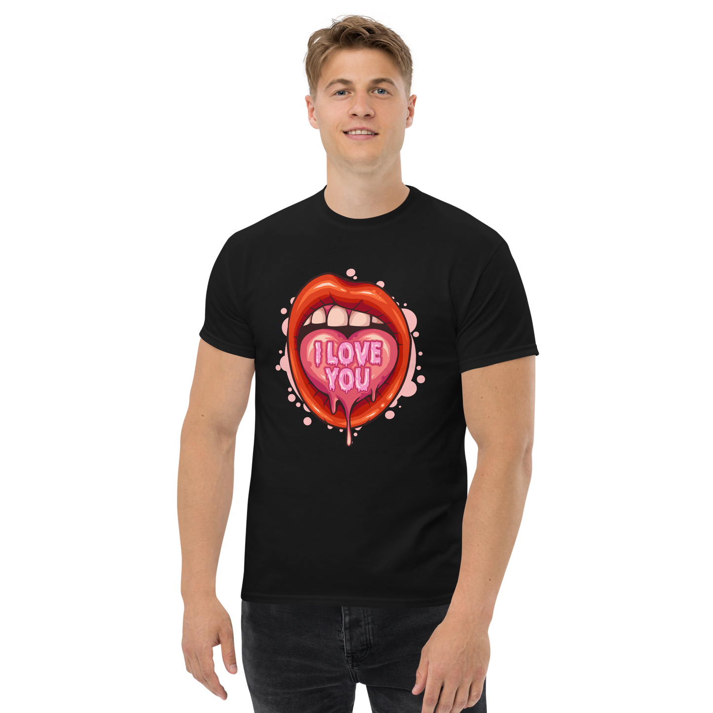 “I Love You” Lips Graphic T-Shirt – Bold Romantic Streetwear Design